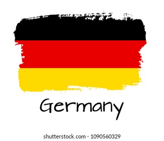 Vector Illustration. Hand draw Germany flag. National Germany banner for design on white background