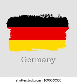 Vector Illustration. Hand draw Germany flag. National Germany banner for design on grey background