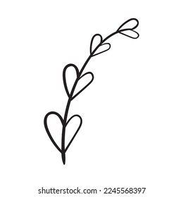 Mano de Ilustración del Vector Dibuja Flores Cardíacas