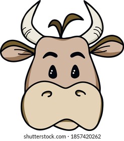 Ilustración vectorial dibuja mano vaca aislada.