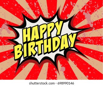 Vector illustration: Hand draw  lettering of Happy Birthday . Typography design. Greetings card.