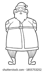 Ilustración vectorial. Personaje de dibujo a mano. Santa claus. Ilustración navideña. Colorido de la página. Postcard Feliz Año Nuevo y Feliz Navidad.