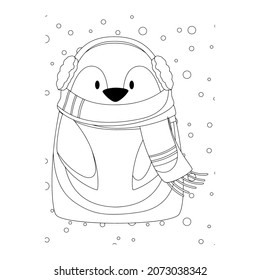 Vector illustration. Hand drawing cartoon character. Santa Claus with gifts. Christmas illustration. Coloring page. Postcard Happy New Year and Merry Christmas.