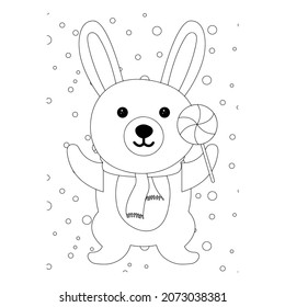 Ilustración vectorial. Personaje de dibujo a mano. Papá Noel con regalos. Ilustración navideña. Colorido de la página. Postcard Feliz Año Nuevo y Feliz Navidad.