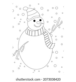 Vector illustration. Hand drawing cartoon character. Santa Claus with gifts. Christmas illustration. Coloring page. Postcard Happy New Year and Merry Christmas.