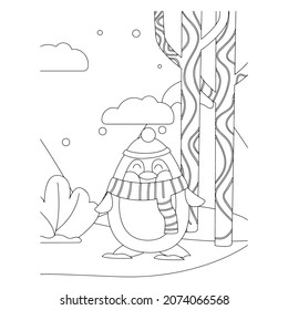 Ilustración vectorial. Personaje de dibujo a mano. Papá Noel con regalos. Ilustración navideña. Colorido de la página. Postcard Feliz Año Nuevo y Feliz Navidad.