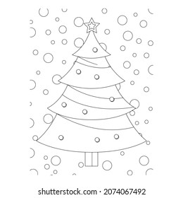 Vector illustration. Hand drawing cartoon character. Santa Claus with gifts. Christmas illustration. Coloring page. Postcard Happy New Year and Merry Christmas.