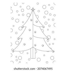 Vector illustration. Hand drawing cartoon character. Santa Claus with gifts. Christmas illustration. Coloring page. Postcard Happy New Year and Merry Christmas.