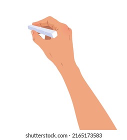 Vector illustration of hand drawing with chalk isolated on white background.
