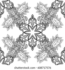 Vector illustration. Hand drawing. For creative yoga. Coloring book for adults. Vector illustration.