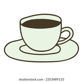Vector illustration of a hand drawing cup of coffee or tea.
