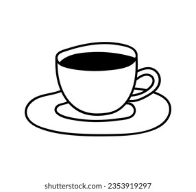 Vector illustration of a hand drawing cup of coffee or tea.