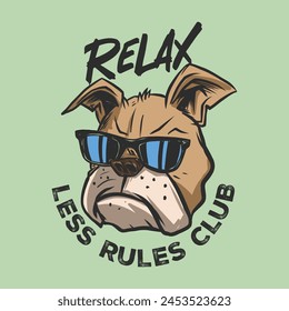 Vector illustration of Hand drawing Dog portrait and typography. For Boys t shirt.