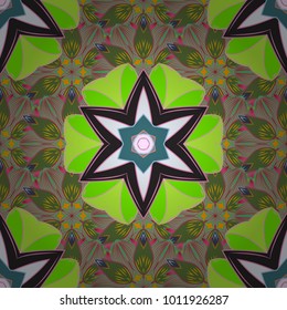 Vector illustration. Hand drawing with elegant element on a green, neutral and gray colors.