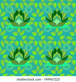 Vector illustration. Hand drawing with elegant element on a green, blue and white colors.