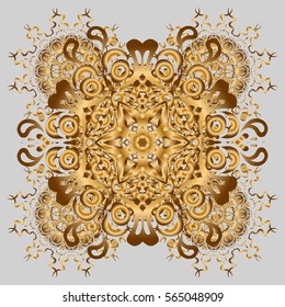 Vector illustration. Hand drawing gold star with elegant element isolated on a gray background.