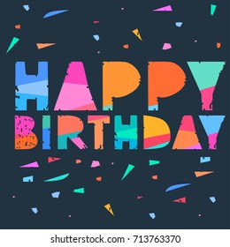 Vector illustration of hand drawing hipster congratulation. Design for post card, poster or invitation for a party background template.