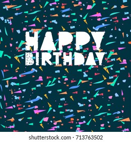 Vector illustration of hand drawing hipster congratulation. Design for post card, poster or invitation for a party background template.