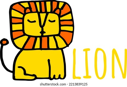 Vector illustration hand drawing lion