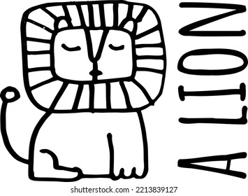 Vector illustration hand drawing lion