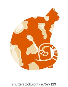 Ã�Â¡at, vector illustration, hand drawing, new year symbol.