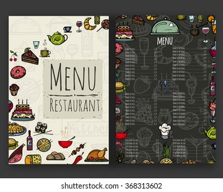 Vector Illustration. Hand Drawing On A Graphic Tablet.Restaurant Menu.