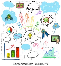 Vector illustration. Hand drawing on a graphic tablet.Motivational infographic.