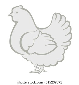 Vector illustration. Hand drawing on a graphic tablet. Hen. 