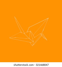 Vector illustration - Hand drawing of Origami Crane