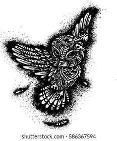 vector illustration hand drawing owl doodle