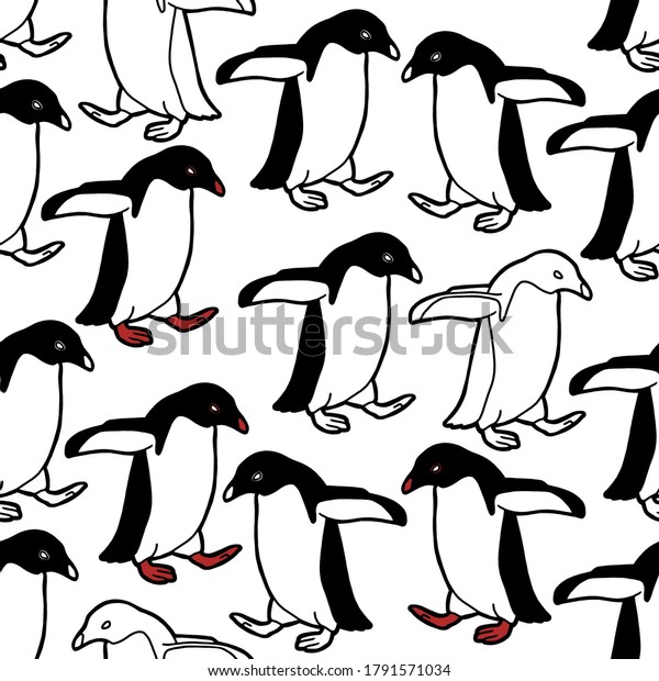 かわいいペンギンのシルエットベクター画像デザインイラスト のベクター画像素材 ロイヤリティフリー Shutterstock