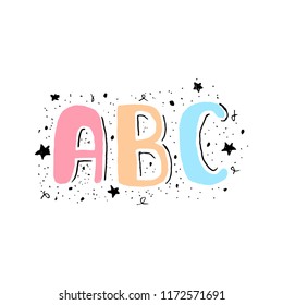 Vector illustration of  hand drawn ABC letters.