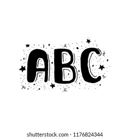 Vector illustration of  hand drawn ABC letters.