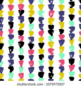 Vector illustration, hand drawn abstract fashion seamless pattern with paint texture.