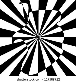Vector illustration of hand drawn abstract bird / eagle pattern.