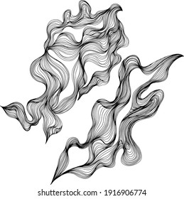 ilustración vectorial de la composición de línea abstracta dibujada a mano