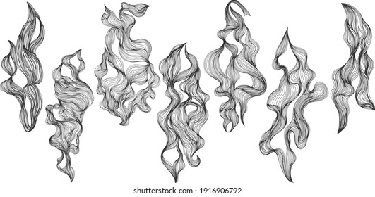 vector illustration of hand drawn abstract line composition