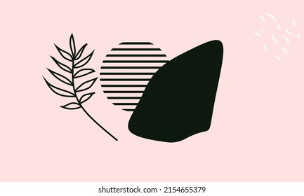ilustración de vector dibujada a mano. Diseño abstracto con garabatos y varias formas. gráfico vectorial aislado de arte moderno. marcos geométricos minimalistas pintados a mano