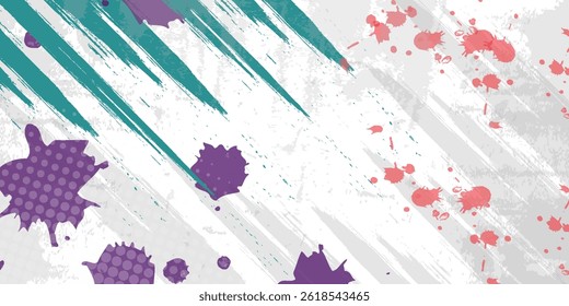 vector illustration. Hand drawn abstract color frame. Ink brush strokes mess. Design for posters, invitations, gift cards, coupons, book covers, photography overlays, web banners.