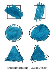 vector illustration hand drawn. Abstract design with doodles and various shapes. modern art isolated vector graphic. minimalistic geometric frames hand painted