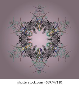 Vector illustration. Hand drawn antistress snowflake. Winter coloring pages for adult art therapy. Template for cover, poster, t-shirt or tattoo.