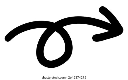 Vector illustration of hand drawn arrow icon. Doodle, hand drawn, simple