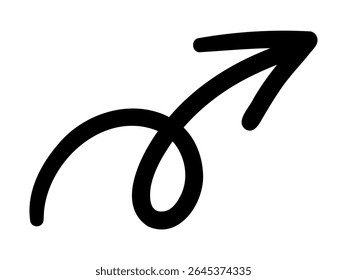 Vector illustration of hand drawn arrow icon. Doodle, hand drawn, simple