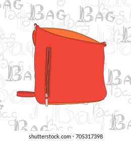 Vector illustration of hand drawn bag
