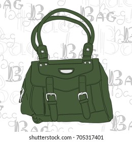 Vector illustration of hand drawn bag