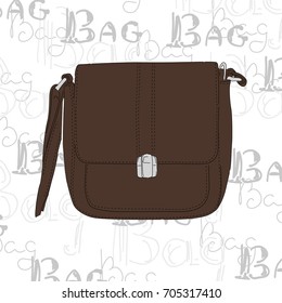 Vector illustration of hand drawn bag