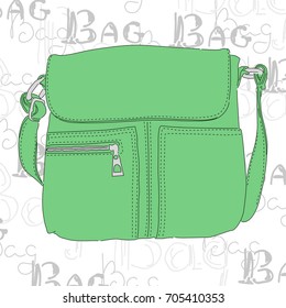 Vector illustration of hand drawn bag