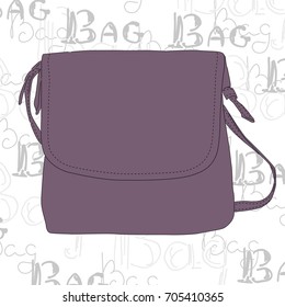 Vector illustration of hand drawn bag