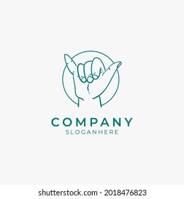 vector illustration of hand drawn beach chill hand logo icon perfect for beach resort and modern company