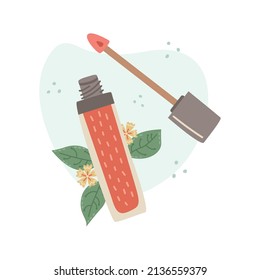 Vector illustration with hand drawn beauty lettering.